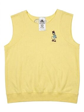 Disney Daisy Duck Yellow Sleeveless Sweatshirt Women’s XS Embroidered